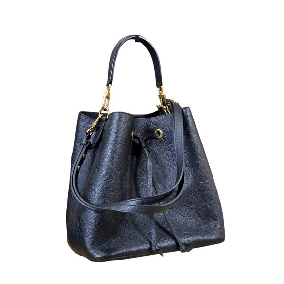 LOUIS VUITTON NeoNoe Empreinte Leather Tote Bucket Bag Noir Black EUC - Picture 8 of 10